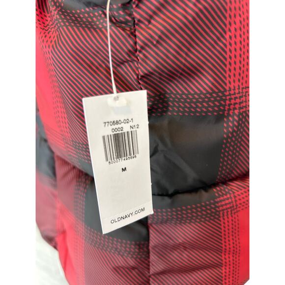Old Navy | NWT, Buffalo Red/Black Plaid Puffer Jacket | Med - Picture 7 of 13